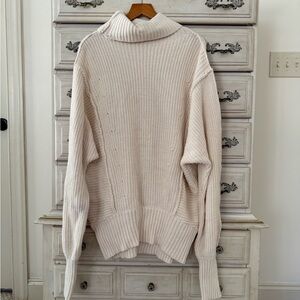 Oversized Cream Turtleneck Sweater